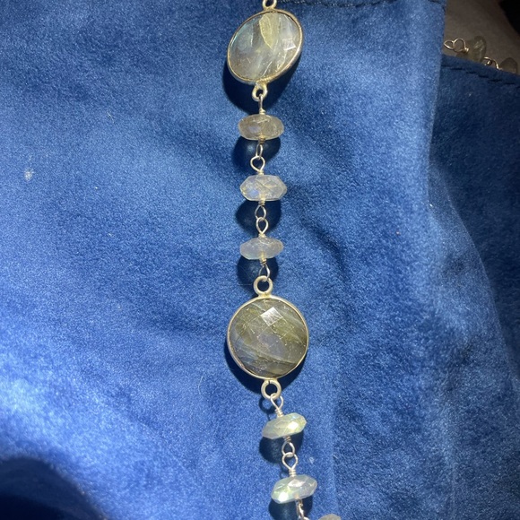Handmade Labradorite necklace wire wrapped with sterling silver. $400 Retail - Picture 2 of 13